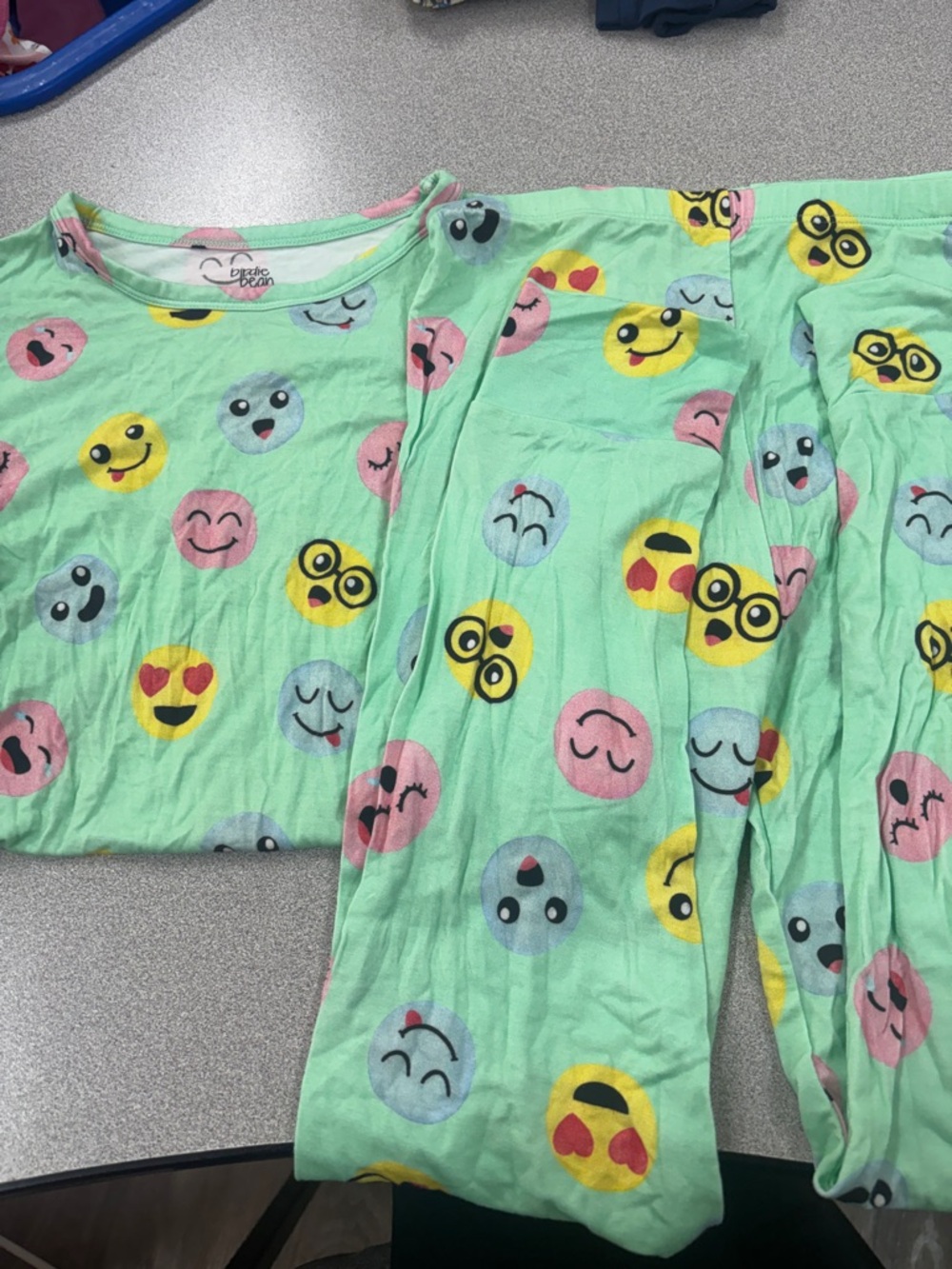 Birdie Bean. Kids Mint Emoji Pajama Set